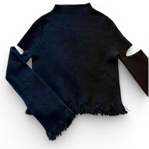 Zoe Jordan Cashmere Size Small Black Split/Sleeve Sweater